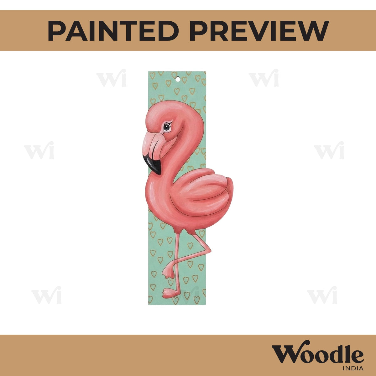 Flamingo Bookmark Pre Marked MDF Design 1