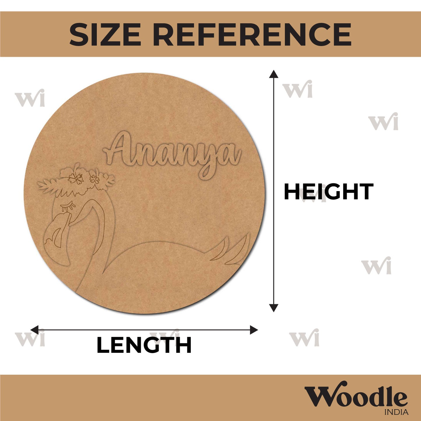 Flamingo Nameplate MDF Design 2