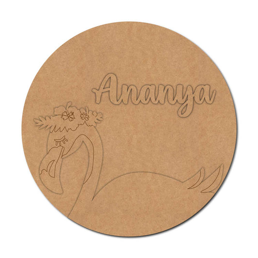 Flamingo Nameplate MDF Design 2