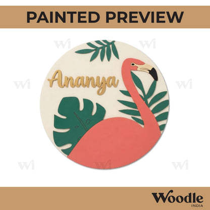 Flamingo Nameplate MDF Design 3