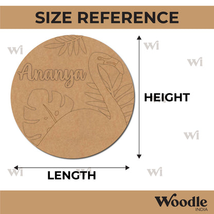 Flamingo Nameplate MDF Design 3