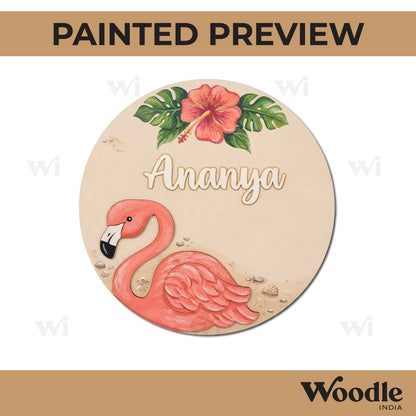 Flamingo Nameplate MDF Design 4