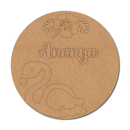 Flamingo Nameplate MDF Design 4