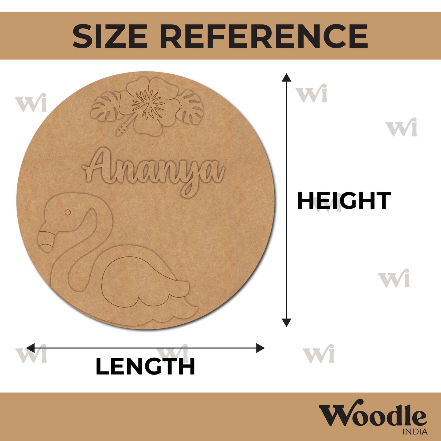 Flamingo Nameplate MDF Design 4