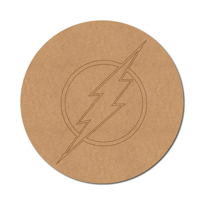 Flash Logo DC Pre Marked Round MDF Design 1