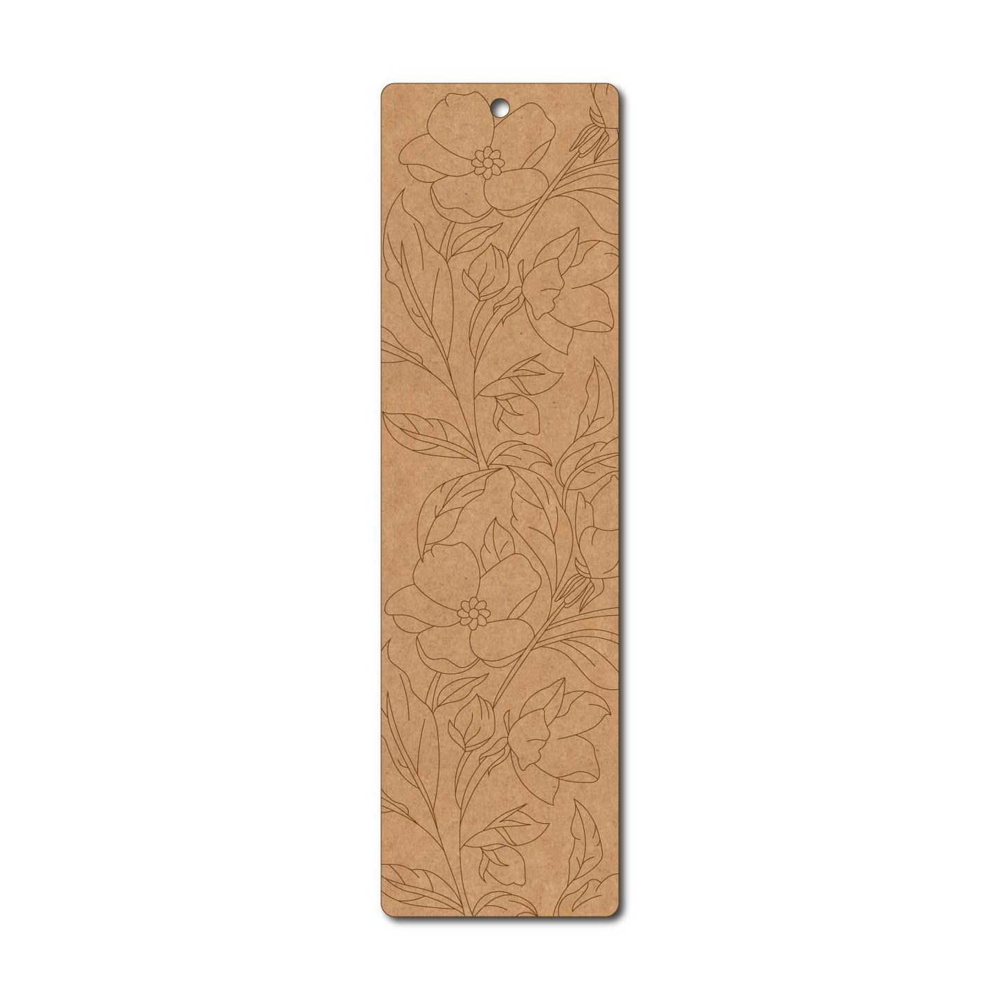 Floral Bookmark Pre Marked MDF Design 1
