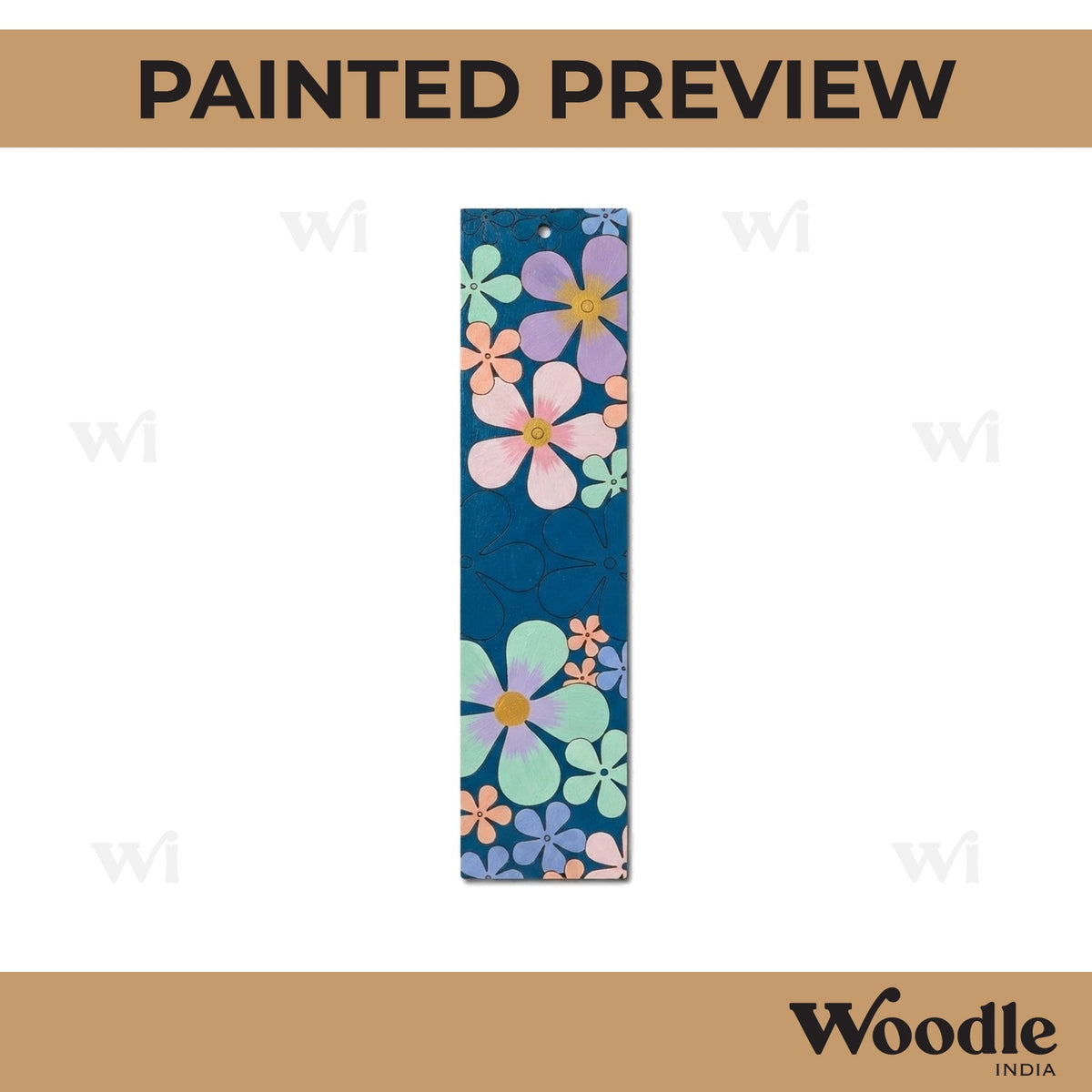 Floral Bookmark Pre Marked MDF Design 2