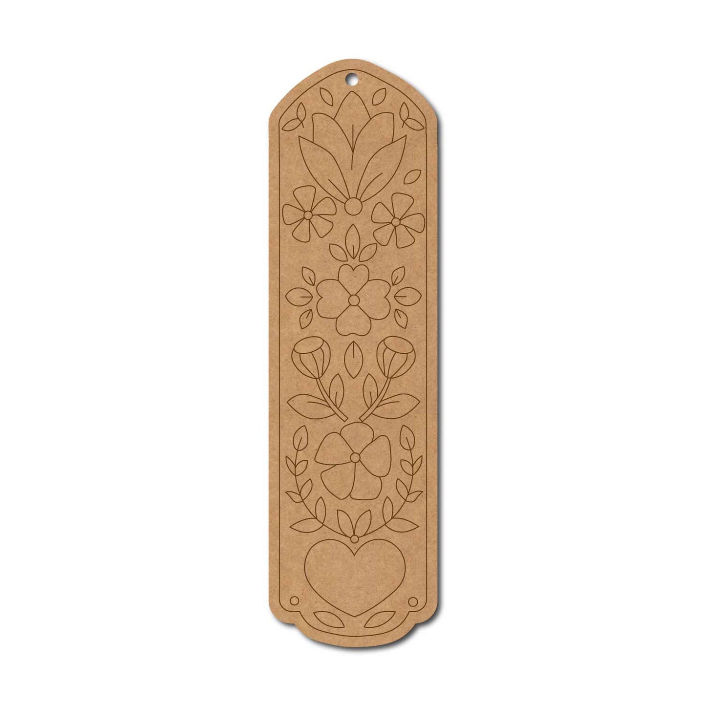 Floral Bookmark Pre Marked MDF Design 3