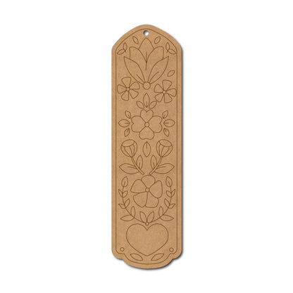 Floral Bookmark Pre Marked MDF Design 3