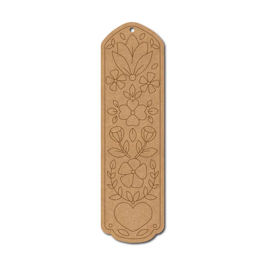 Floral Bookmark Pre Marked MDF Design 3