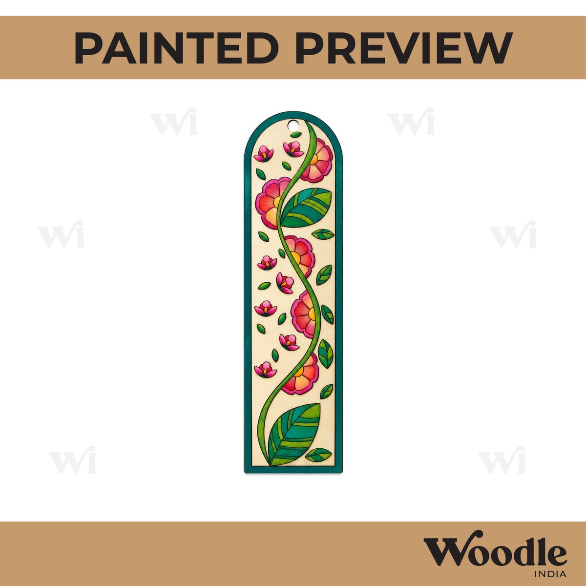 Floral Bookmark Pre Marked MDF Design 4