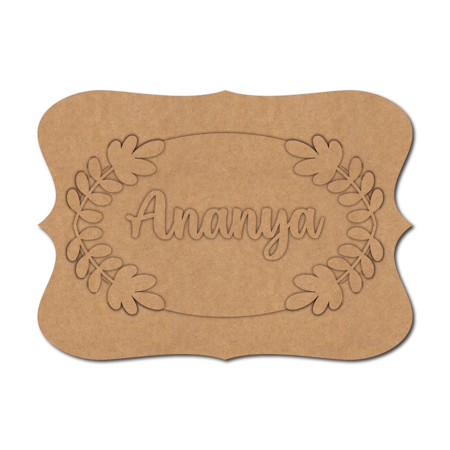 Floral Designer Nameplate MDF Design 1