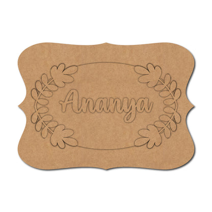 Floral Designer Nameplate MDF Design 1