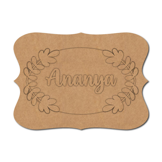 Floral Designer Nameplate MDF Design 1