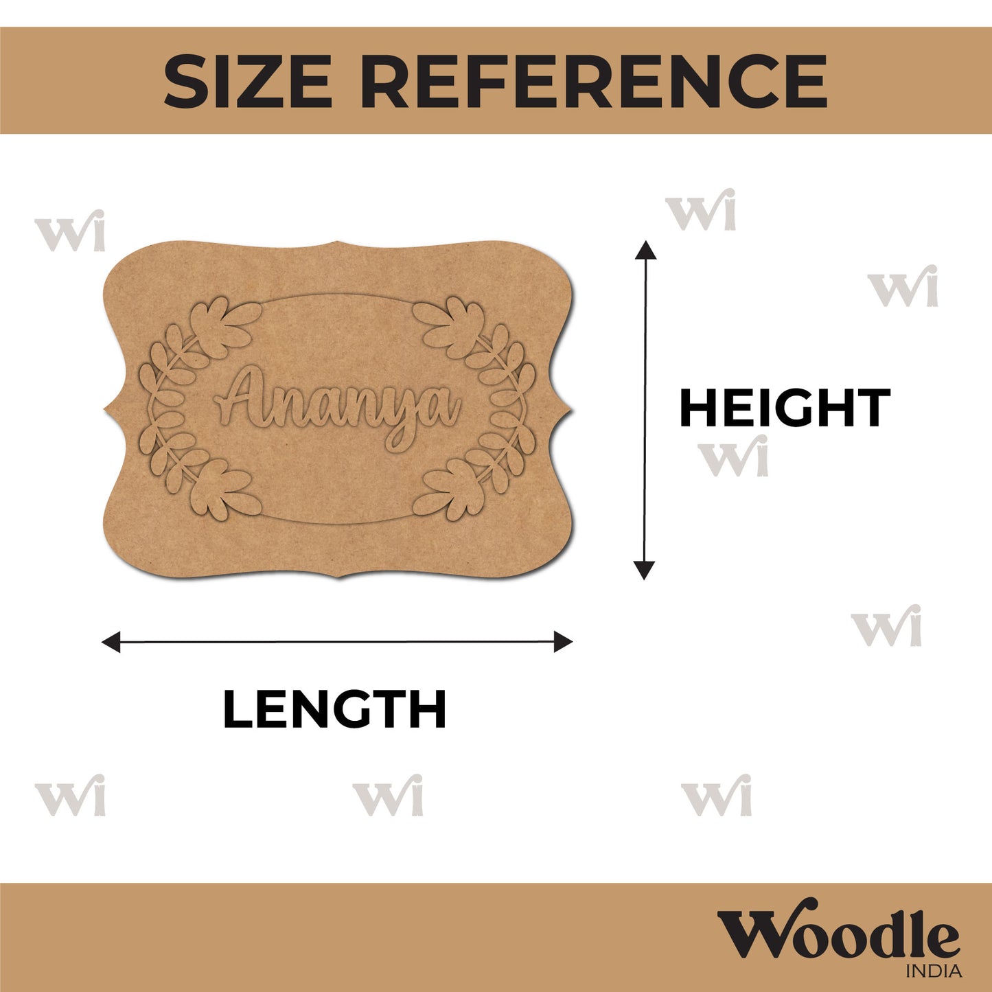 Floral Designer Nameplate MDF Design 1