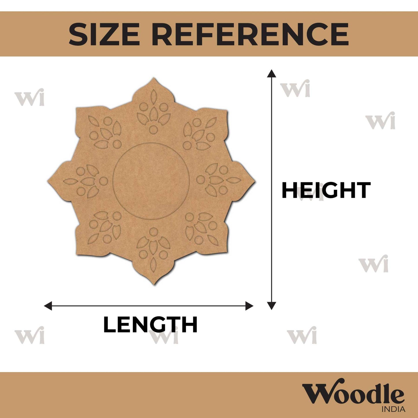 Floral Diya Tealight Holder MDF Design 2