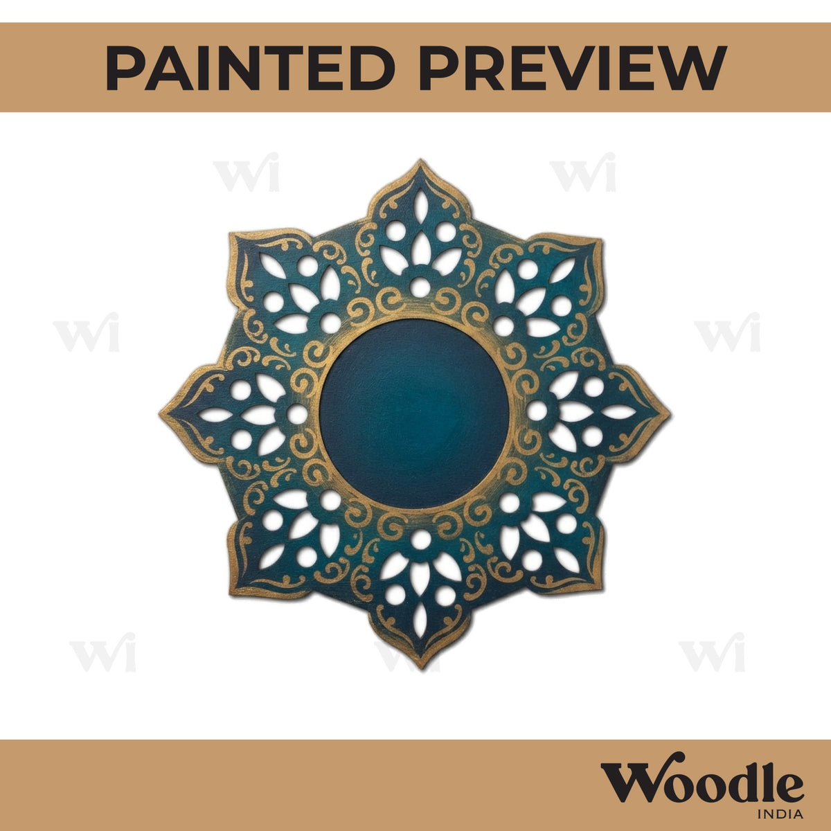 Floral Diya Tealight Holder MDF Design 3