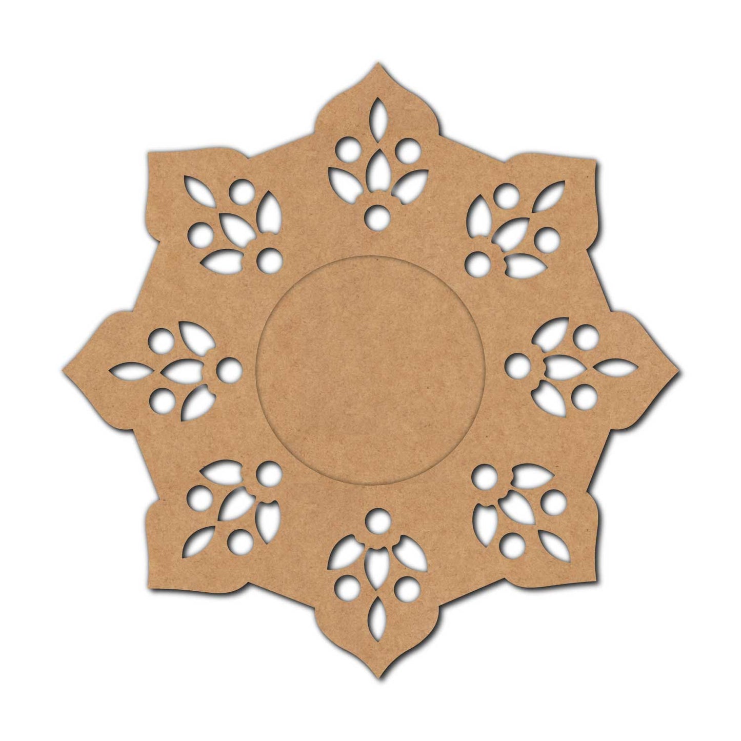Floral Diya Tealight Holder MDF Design 3