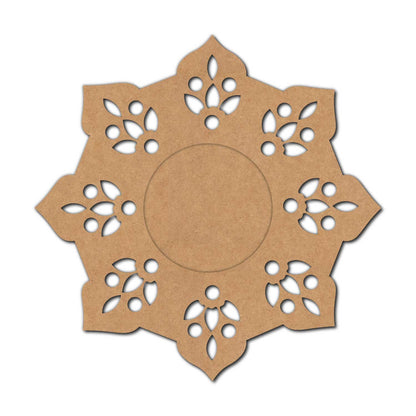 Floral Diya Tealight Holder MDF Design 3