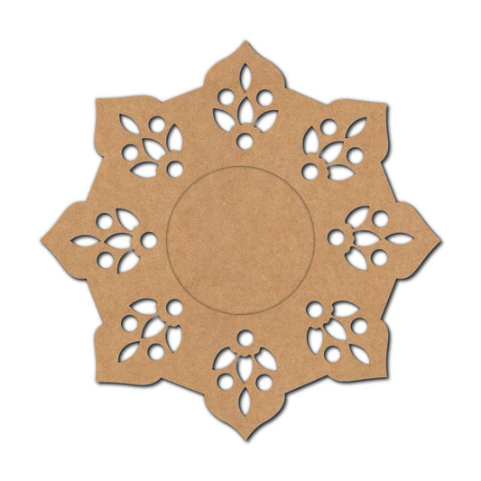 Floral Diya Tealight Holder MDF Design 3