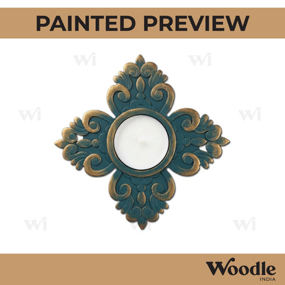 Floral Diya Tealight Holder Pre Marked MDF Design 10