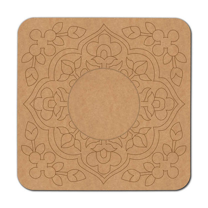 Floral Diya Tealight Holder Pre Marked MDF Design 11