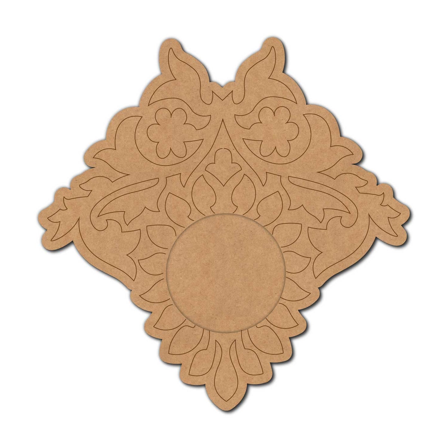 Floral Diya Tealight Holder Pre Marked MDF Design 12