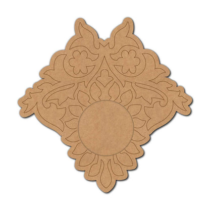Floral Diya Tealight Holder Pre Marked MDF Design 12