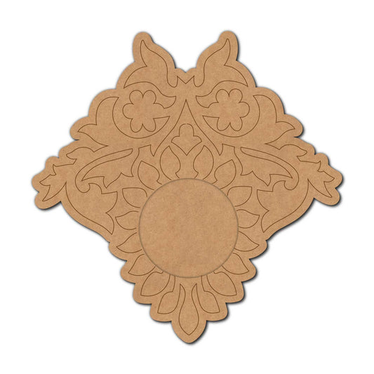 Floral Diya Tealight Holder Pre Marked MDF Design 12