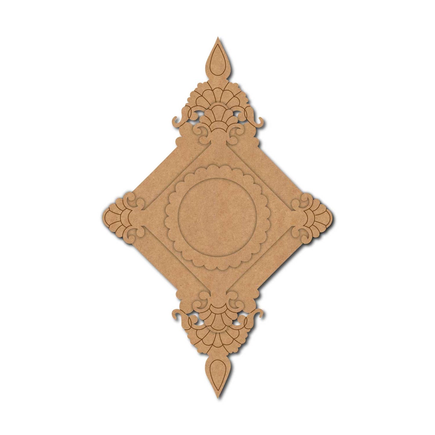Floral Diya Tealight Holder Pre Marked MDF Design 15