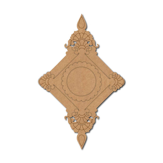 Floral Diya Tealight Holder Pre Marked MDF Design 15