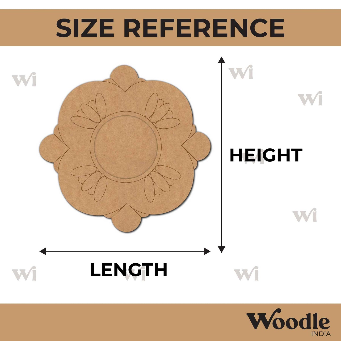 Floral Diya Tealight Holder Pre Marked MDF Design 16