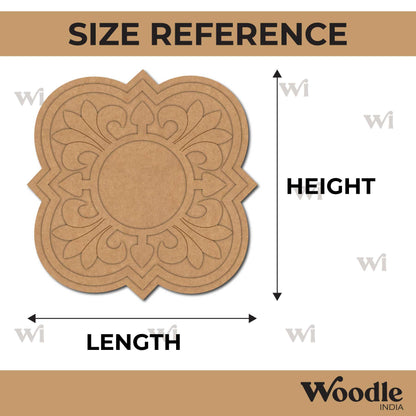 Floral Diya Tealight Holder Pre Marked MDF Design 22