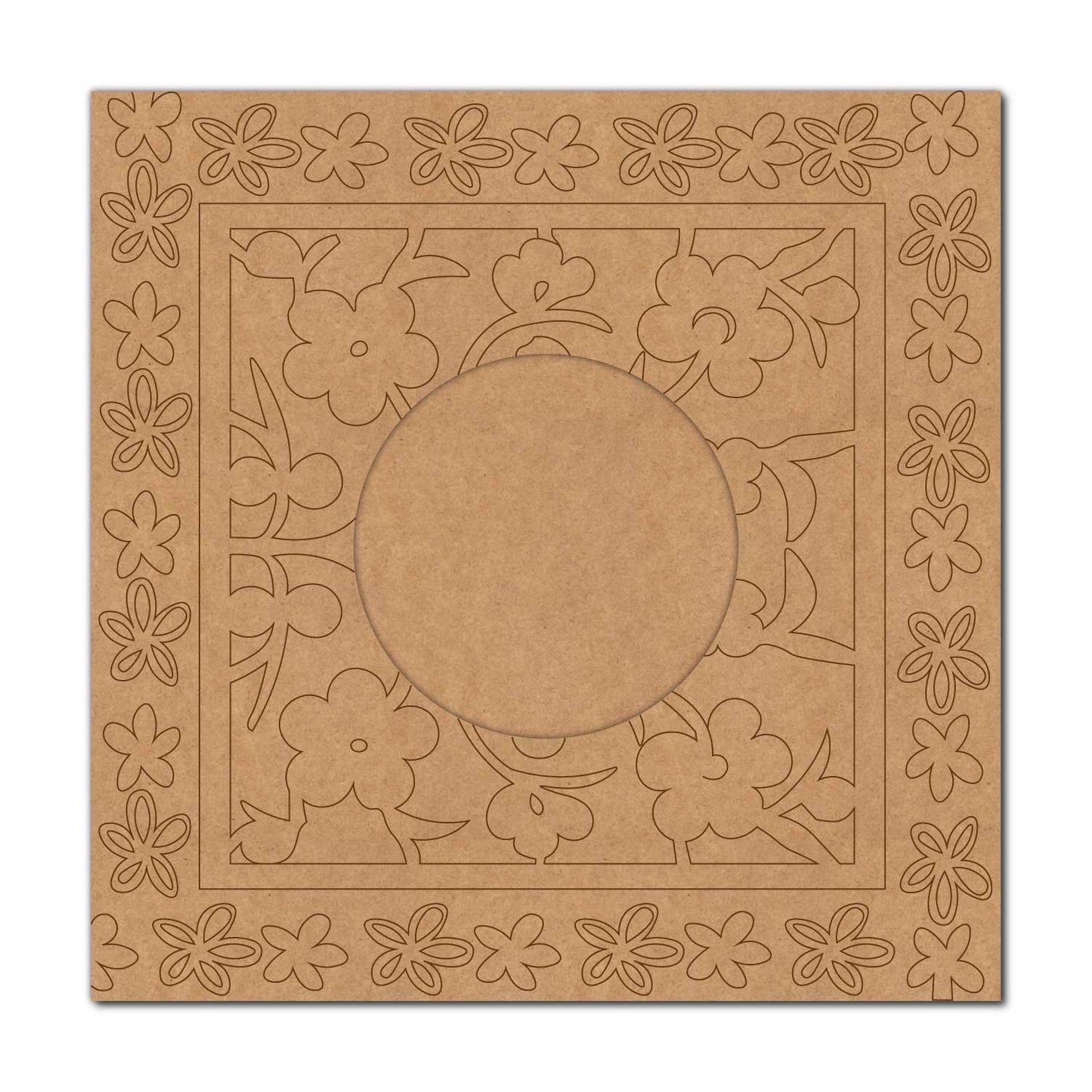 Floral Diya Tealight Holder Pre Marked MDF Design 24