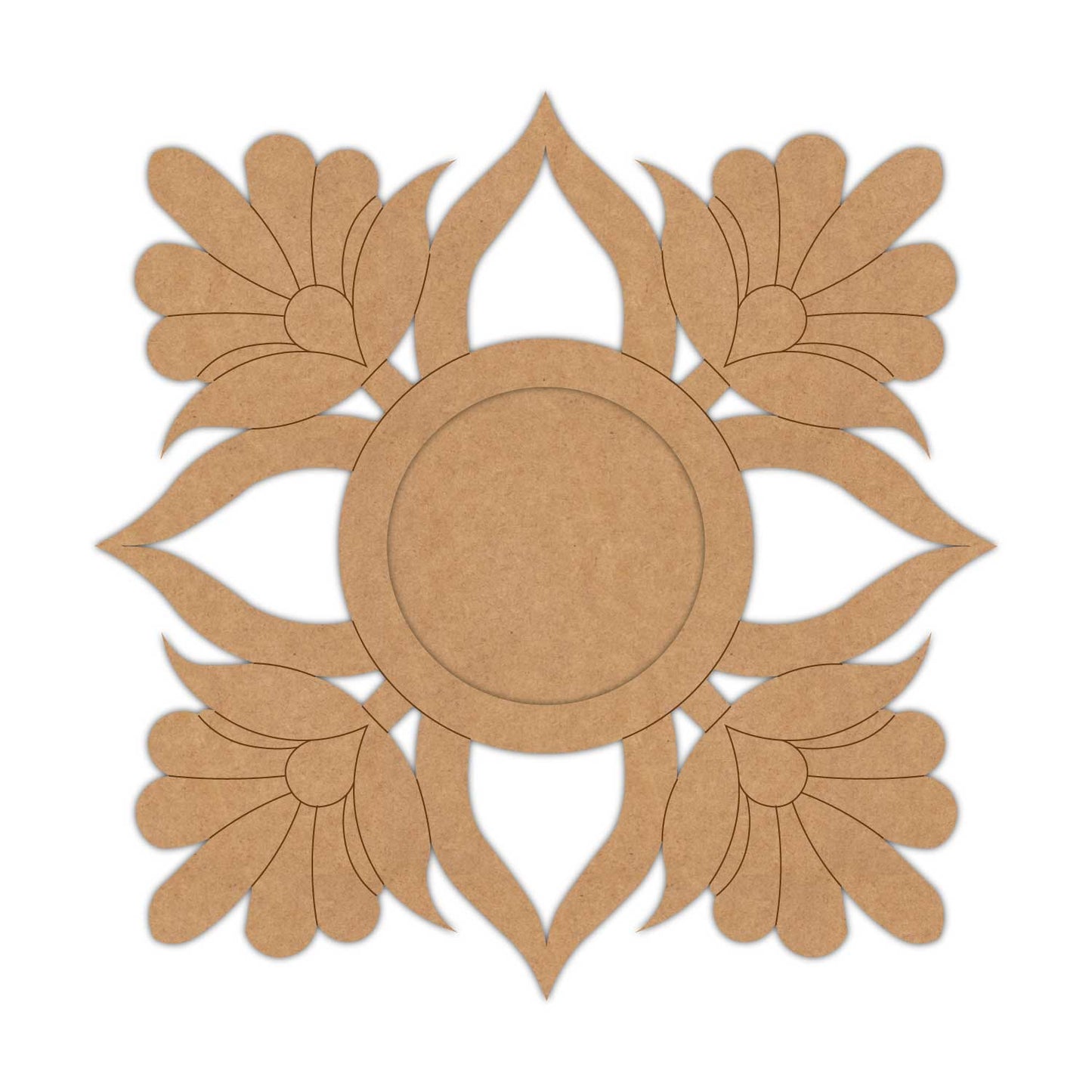 Floral Diya Tealight Holder Pre Marked MDF Design 27