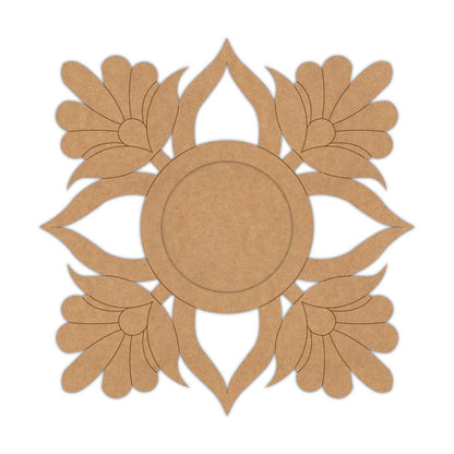 Floral Diya Tealight Holder Pre Marked MDF Design 27