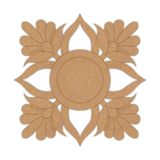 Floral Diya Tealight Holder Pre Marked MDF Design 27