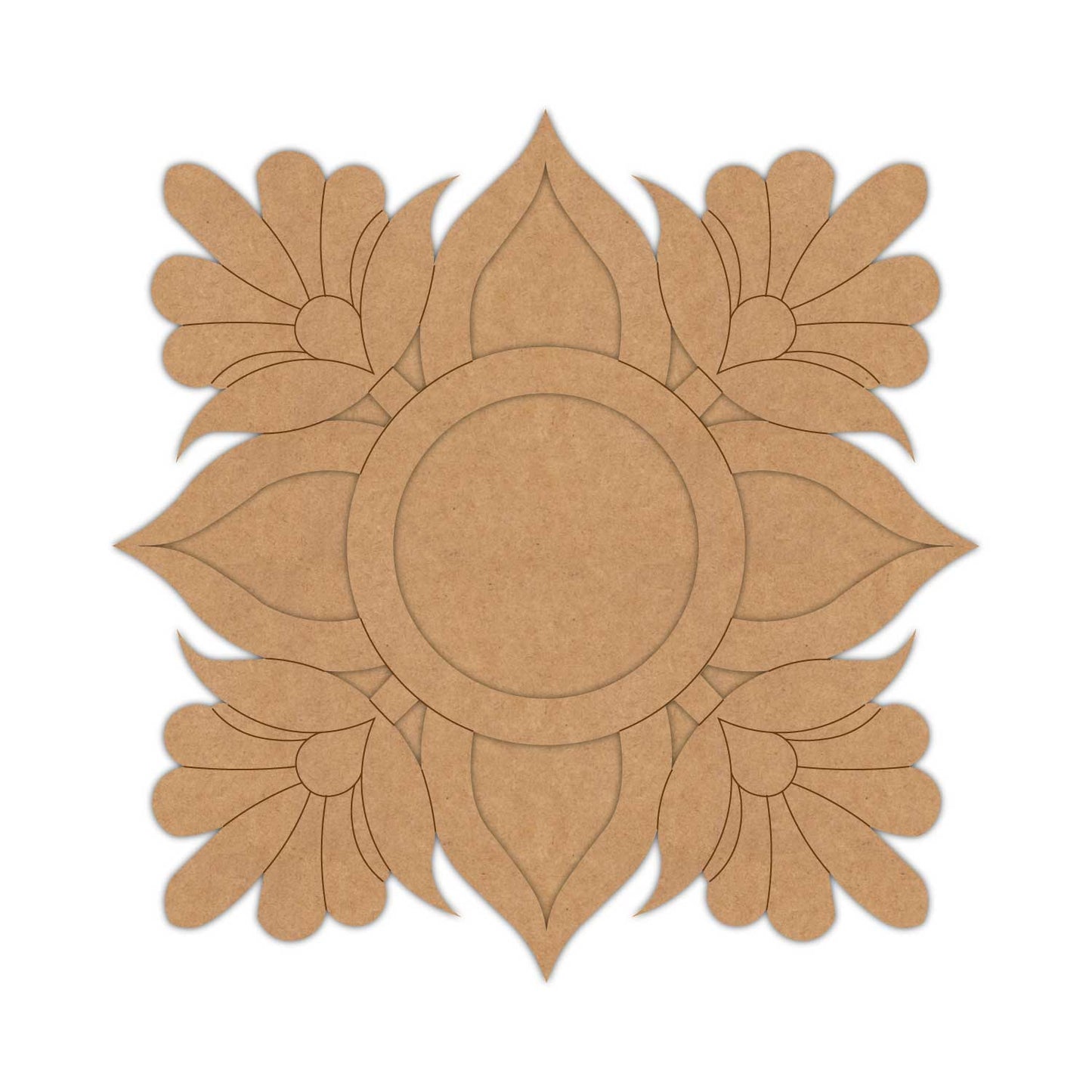 Floral Diya Tealight Holder Pre Marked MDF Design 28