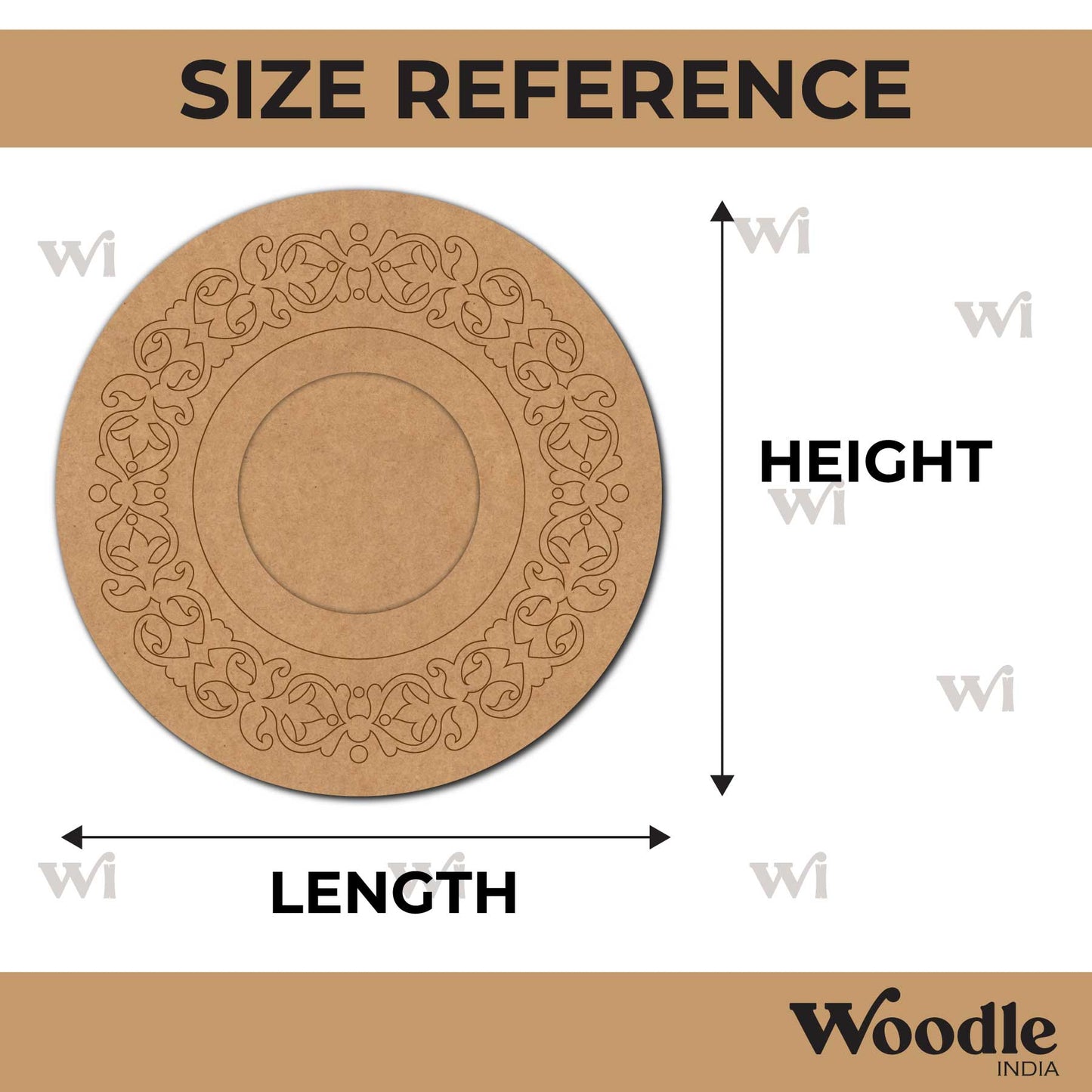 Floral Diya Tealight Holder Pre Marked MDF Design 3