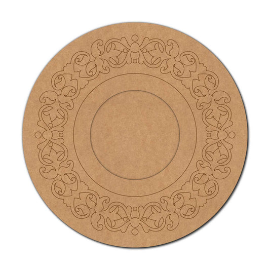 Floral Diya Tealight Holder Pre Marked MDF Design 3