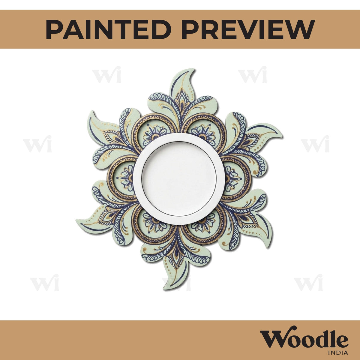 Floral Diya Tealight Holder Pre Marked MDF Design 6