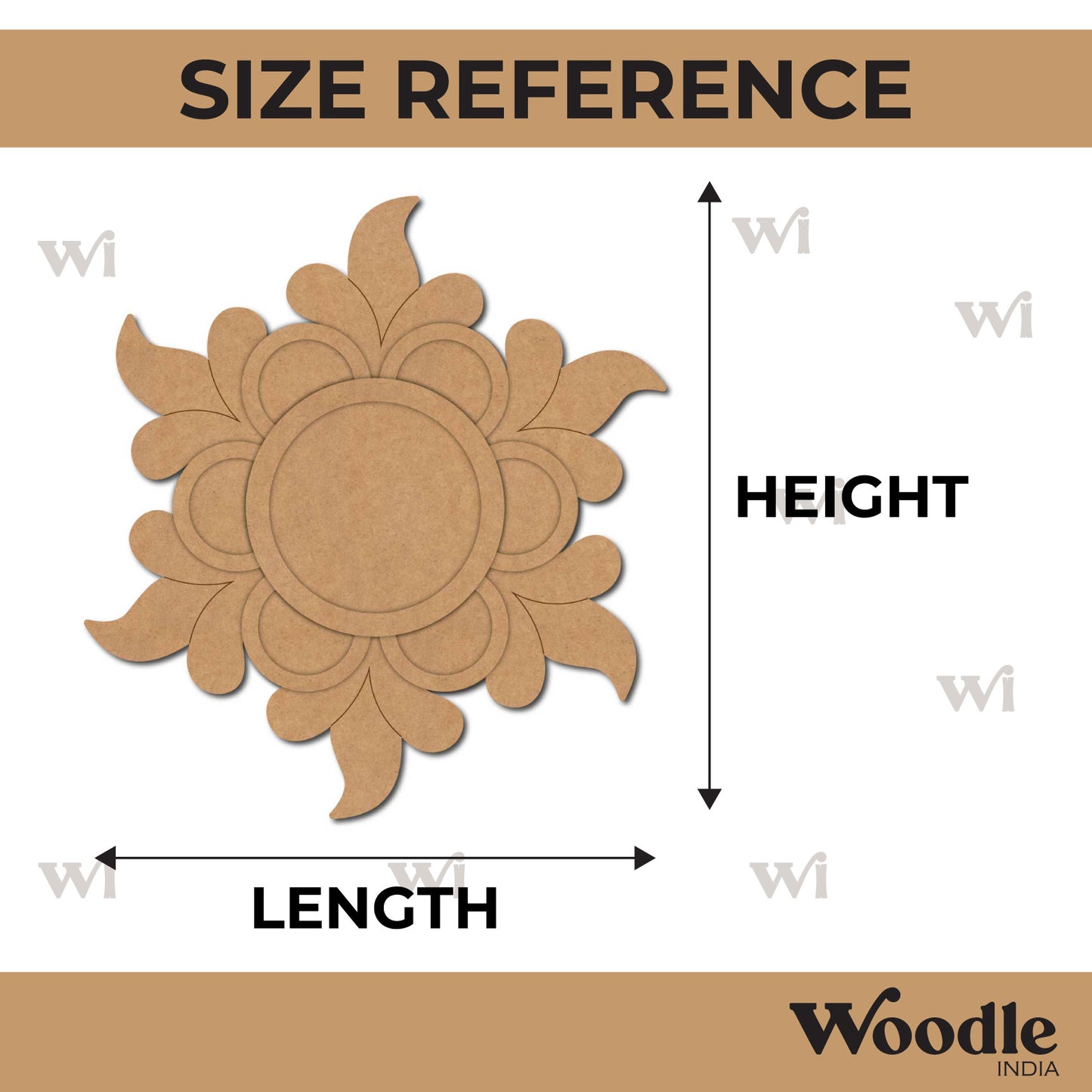 Floral Diya Tealight Holder Pre Marked MDF Design 6