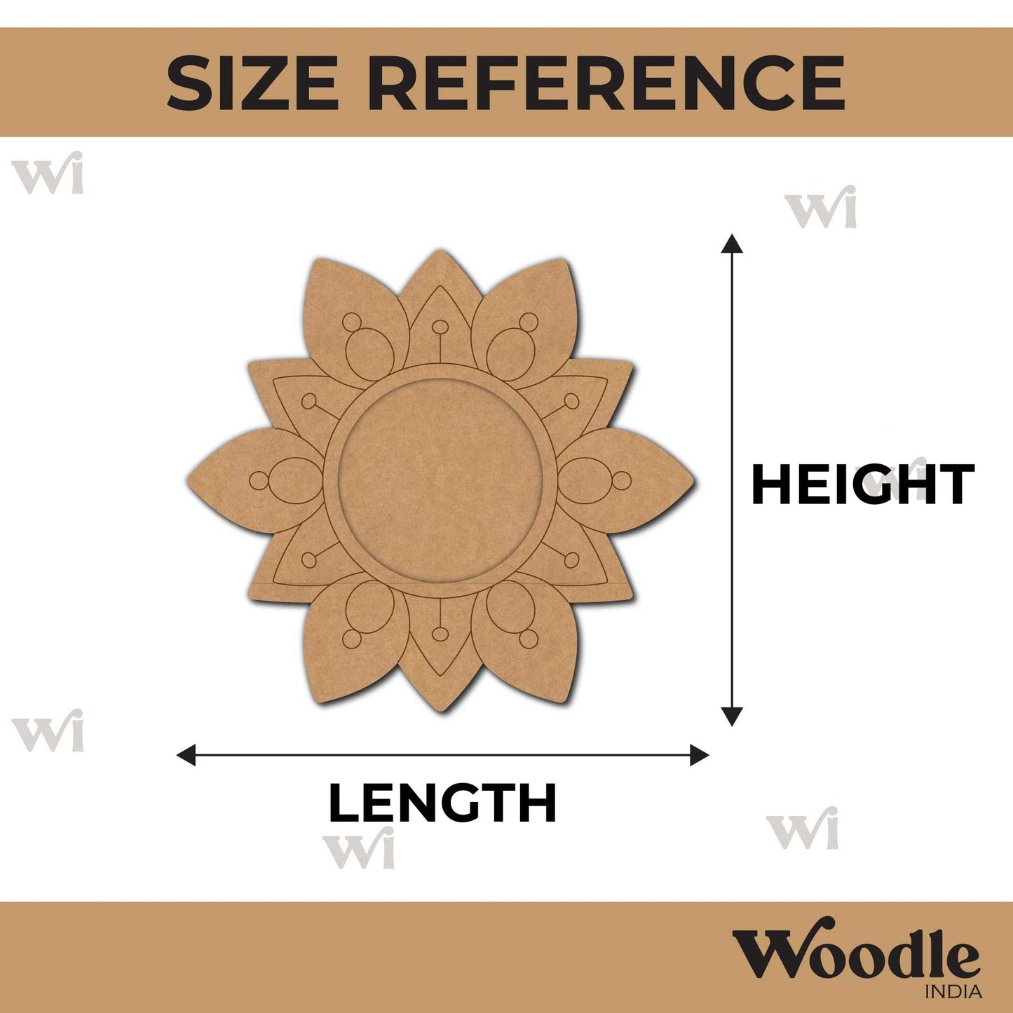 Floral Diya Tealight Holder Pre Marked MDF Design 7