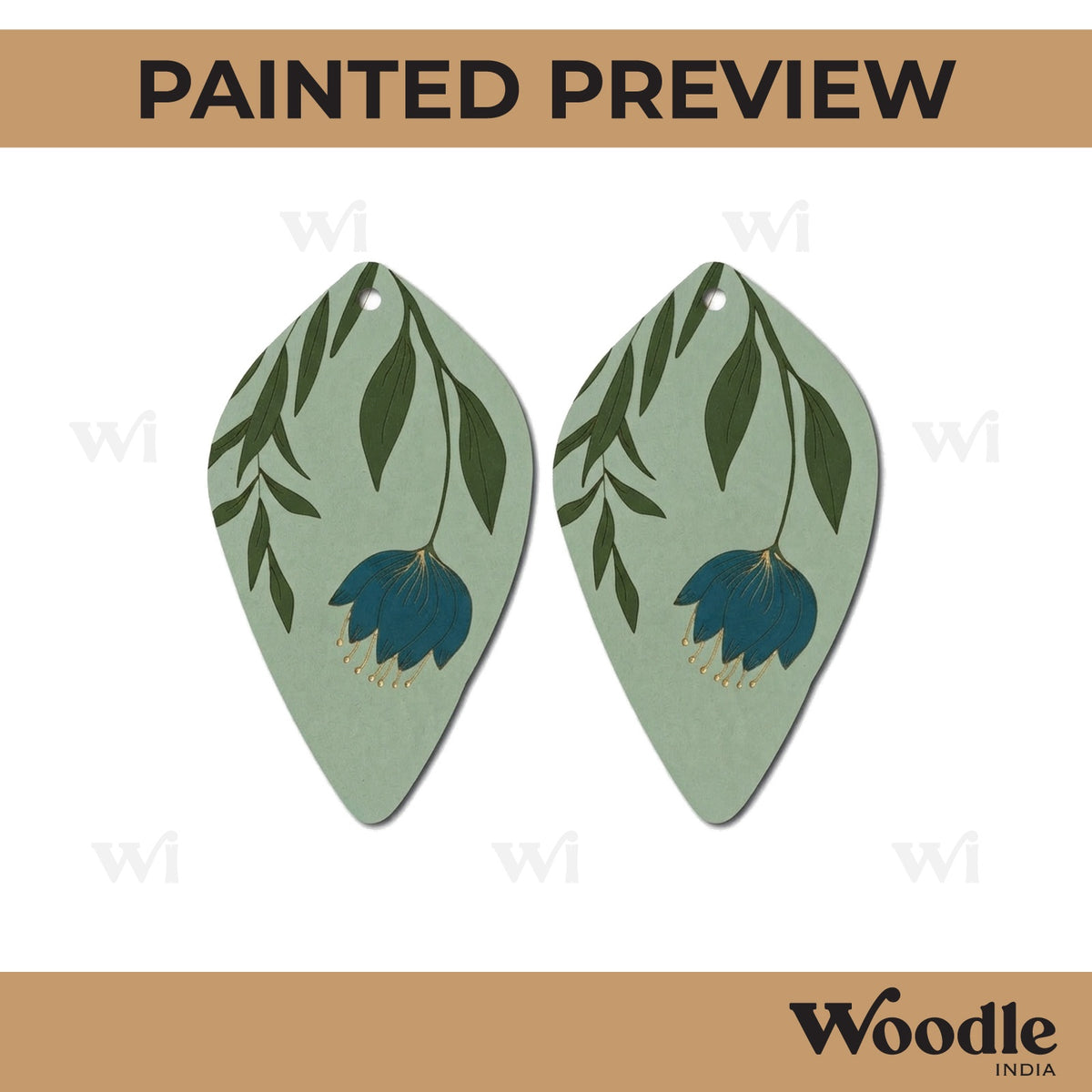 Floral Earrings Pre Marked MDF Design 1