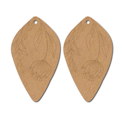 Floral Earrings Pre Marked MDF Design 1