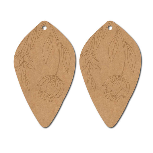 Floral Earrings Pre Marked MDF Design 1