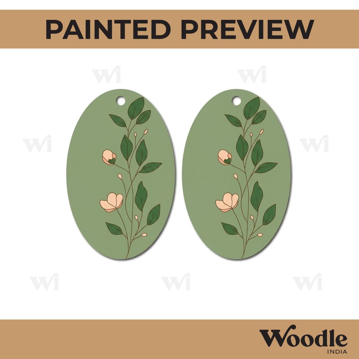 Floral Earrings Pre Marked MDF Design 2