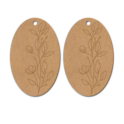 Floral Earrings Pre Marked MDF Design 2