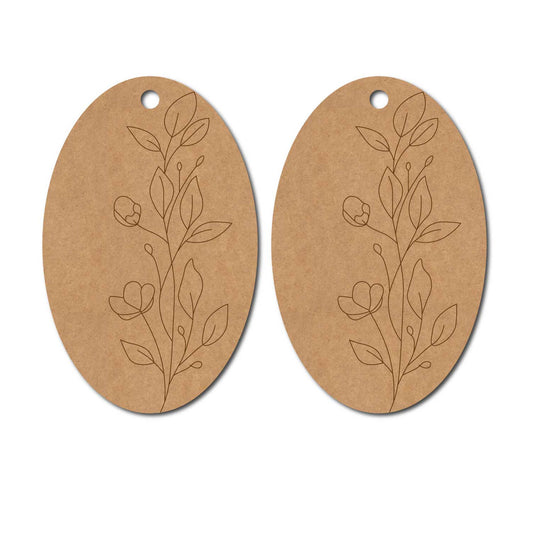 Floral Earrings Pre Marked MDF Design 2