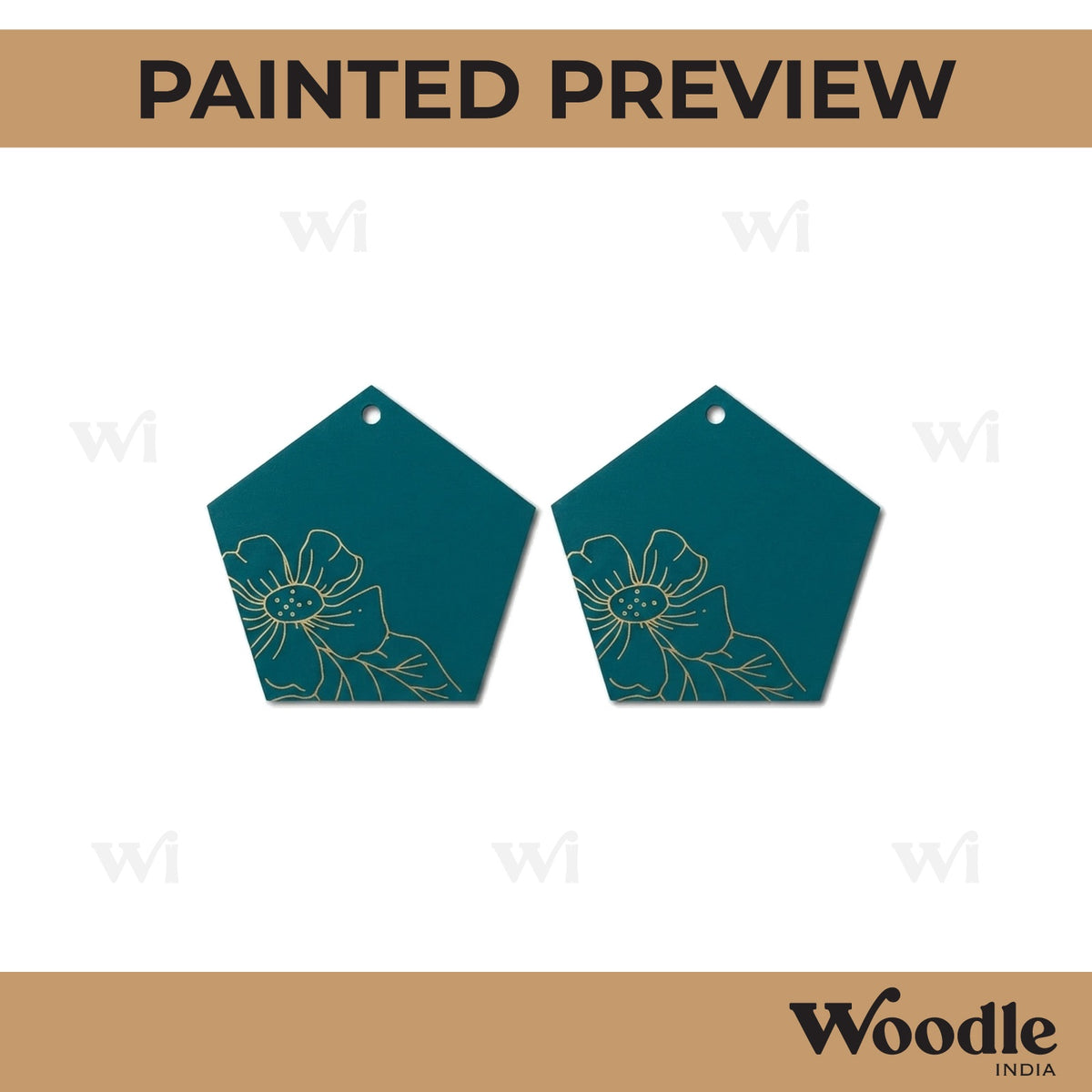 Floral Earrings Pre Marked MDF Design 3